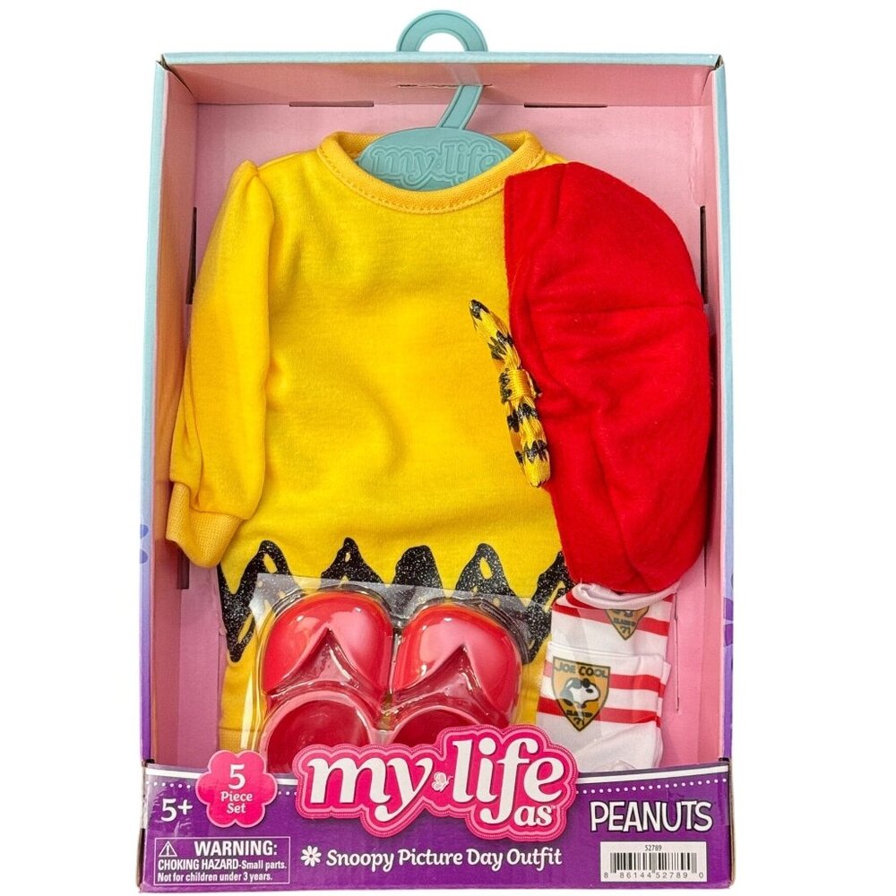 My‎ Life As Peanuts Snoopy Picture Day 5-Piece Outfit For 18" Dolls Dress NEW - Picture 3 of 12